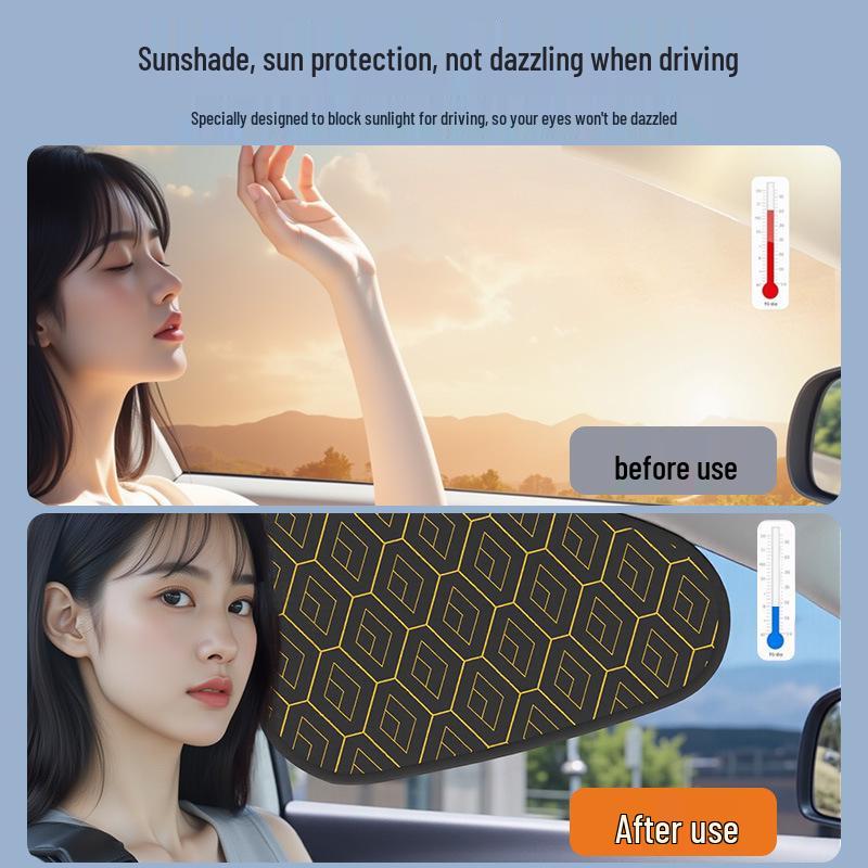 Car Sunshade Heat Insulation Curtains - Opaque Electrostatic Sun Visor