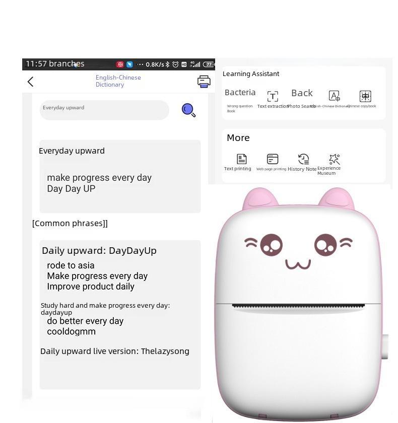 Portable Bluetooth Mini Thermal Printer for Mobile Photos