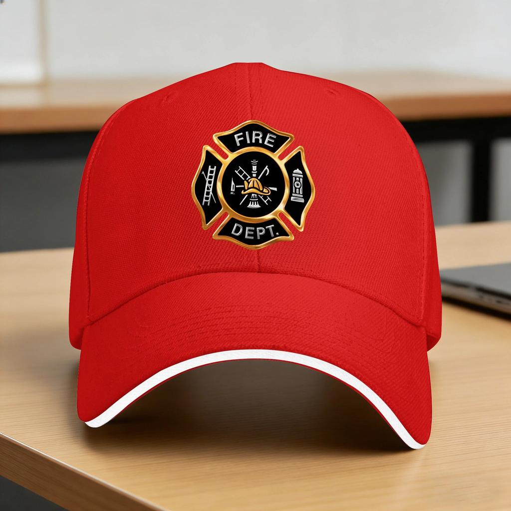 Fire Department Gold Badge Baseball Cap Women Men Design Trucker Hat Summer Casual Outdoor Gym High Quality Baseball Caps