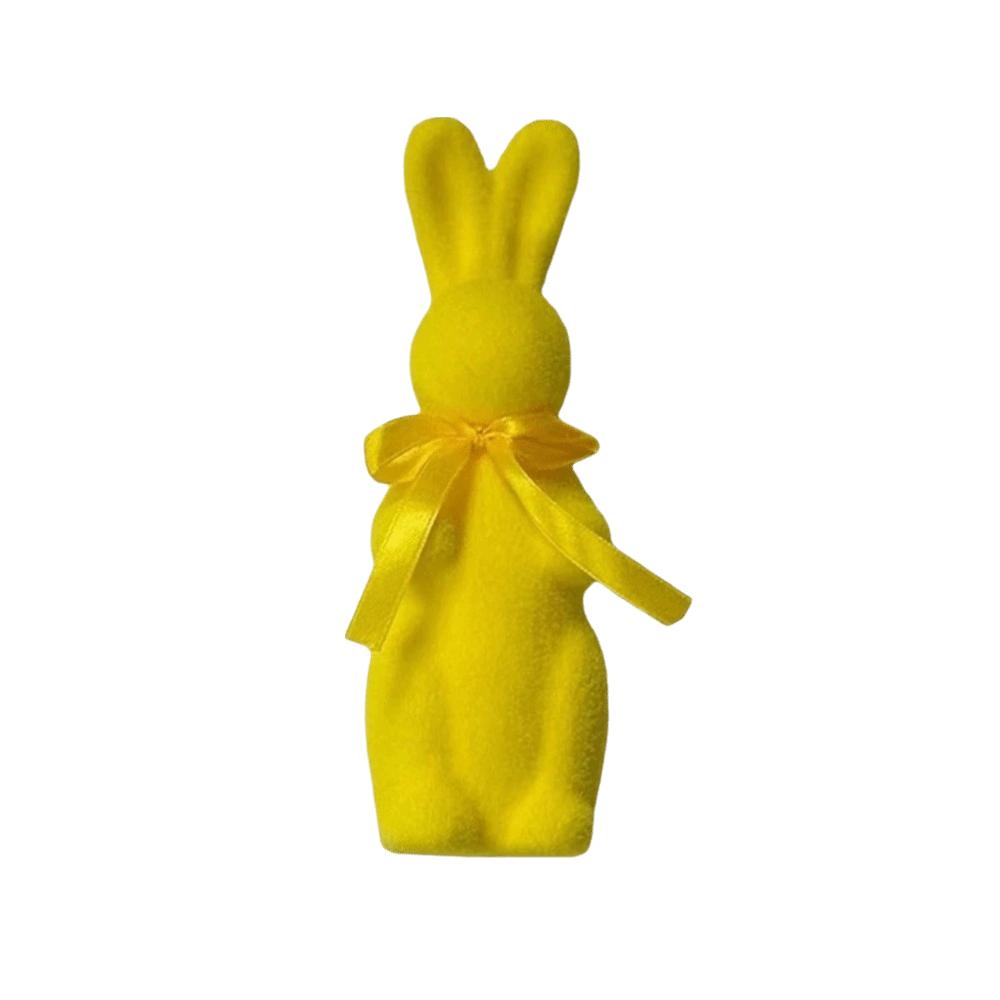 

Creative Flocking Rabbit Statues Cute Design Rabbit Ornaments Bunny Decoration Home Desktop