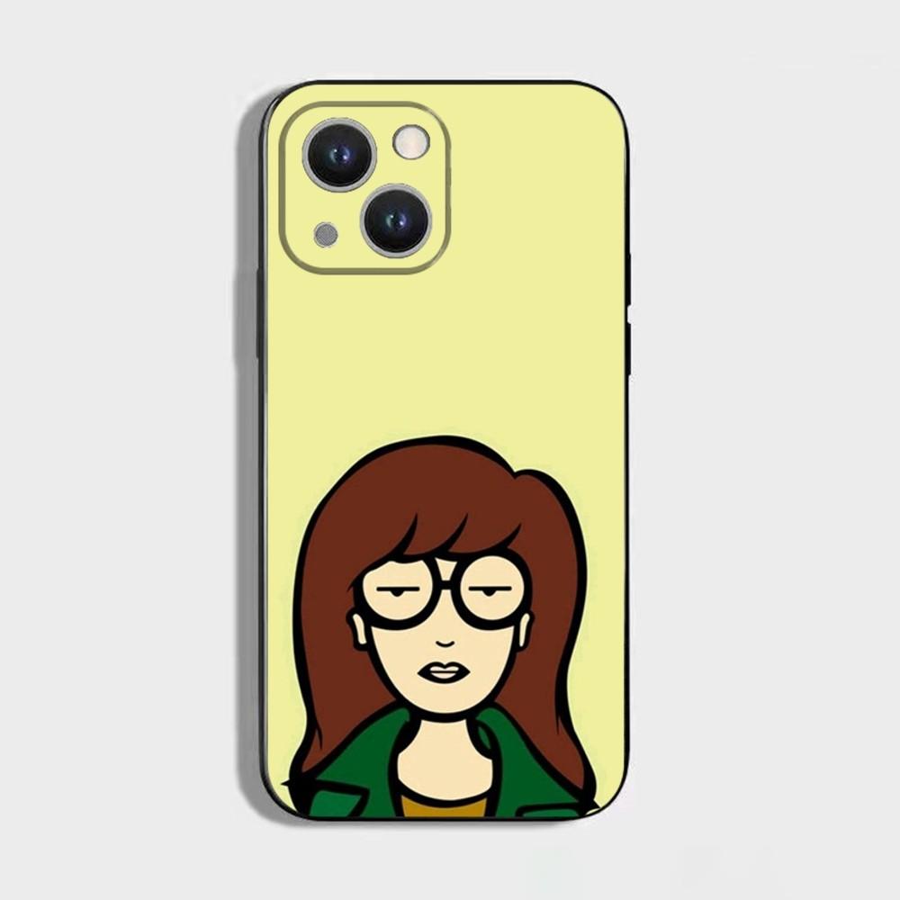 Cartoon D-Daria Phone Case For iPhone 16 15 Plus 14 13 Pro Max 12 Mini 11 X XS XR 7 8 8Plus Black Soft Phone Coque