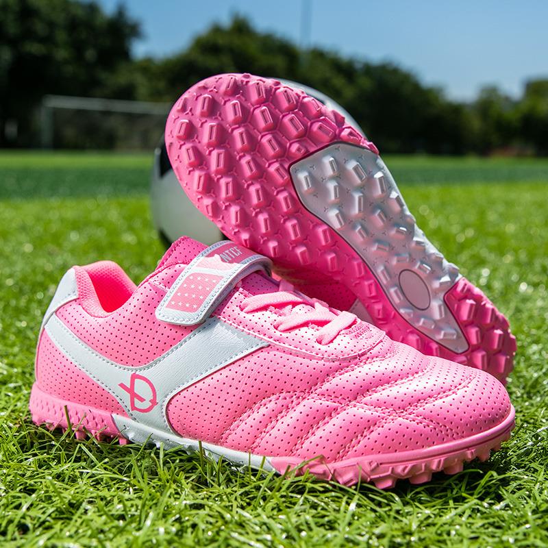 Hot Sale Turf Soccer Shoes For Kids Fashion Orange Children Soccer Cleats Football Shoes Boys Futsal Sneaker Zapatos De Futbo