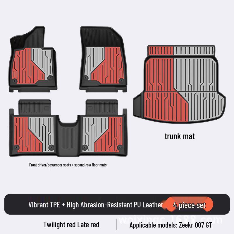 Baidequan TPE Floor Mats for 2025 Zeekr 001/7X007GT Colorful Trunk Mat