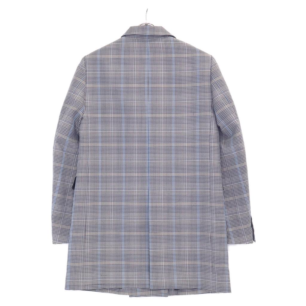 NOBLE [Good Condition] 22-010-240-6040-1-0 Glen Check Peak Lapel Long Jacket 38 grayUsed