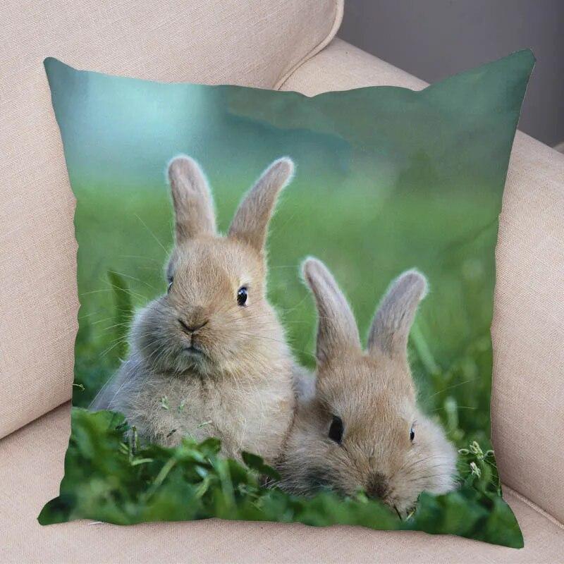 Sofa Car Home Decor Cute Rabbit Cushion Cover Bedroom Living Room Pillowcase Pet Animal Pillowcase