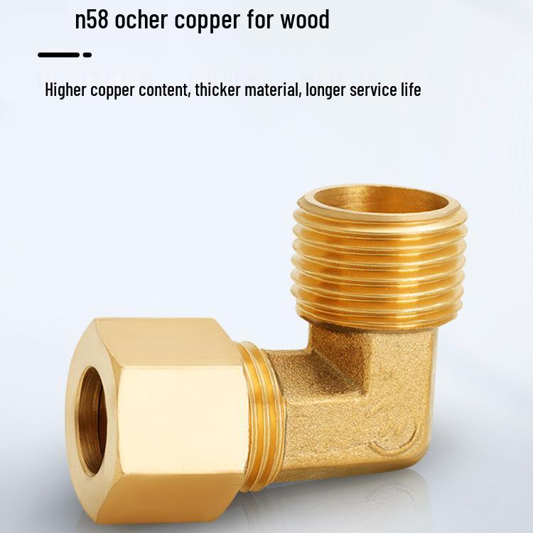 All-Copper 90° Male Thread Elbow Adapter for High-Pressure Air Conditioning & Instrumentation Systems