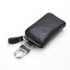 Leather Keychain Men Women Key Holder Organizer Pouch Cow Split Car Key Bag Wallet Housekeeper Key Case Small Wallet Mini Purse