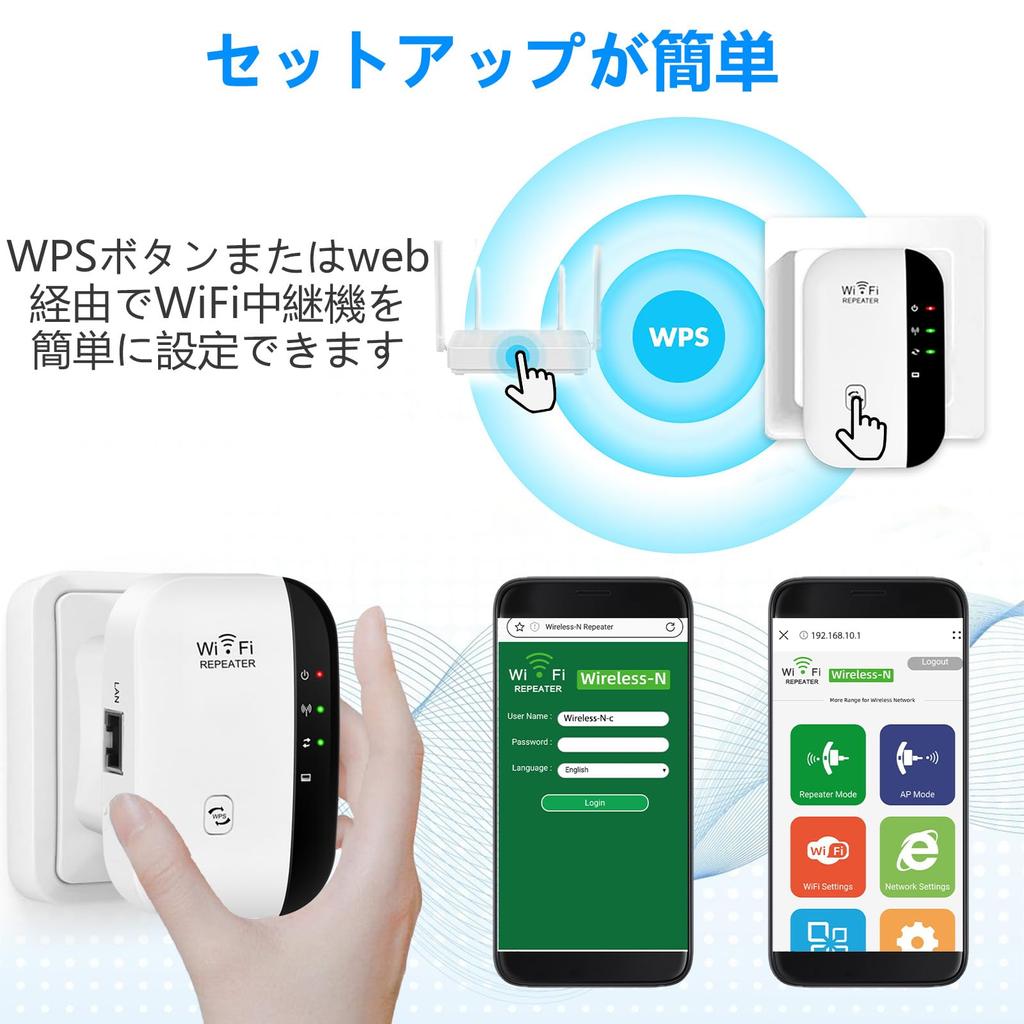 WIFI Wireless LAN Repeater WiFi Relay Wireless Booster Point Mode Compatible with 300Mbps Range Extender Long Range Signal Strengthening Expansion
