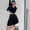 A-line Pleated Skirt for Women Autumn Winter Slim High-waisted Shorts Skirts Vintage Korean Style Plus Size Clothing