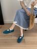 IPPEUM Red Ballet Flats Shoes For Women 2025 New Blue Round Toe Shoes Flats Mary Janes