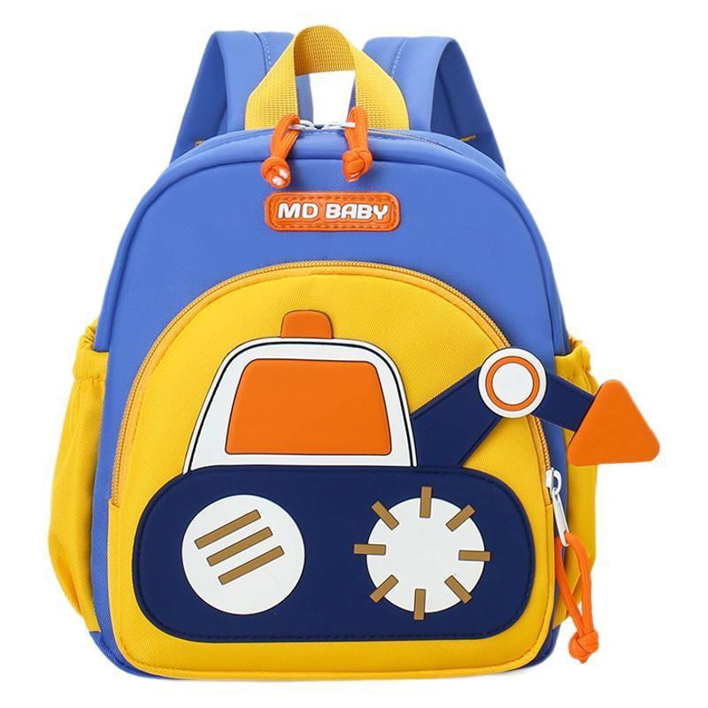 Cartoon Kids Excavator Lightweight Backpack For School And Outdoor Activities