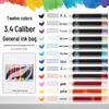 12 Color Universal Fountain Pen Ink Cartridges, Non-Carbon, 3.4 Caliber, Replaceable for Students