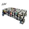 Halloween Background Skull Foil Fringe Curtain, Iridescent Disposable Tablecloth, Decorative Curtain Table Cover Tinsel Backdrop for Holiday