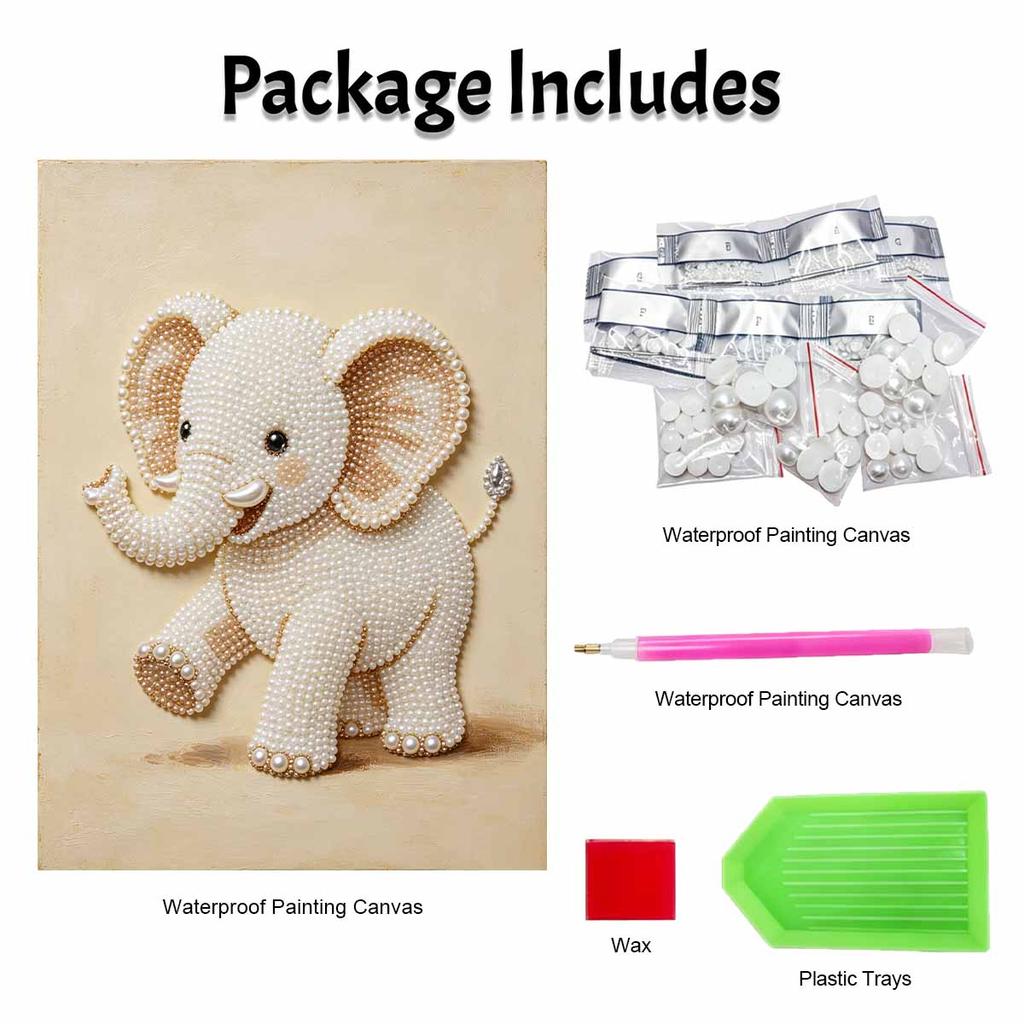 Pearl DIY Art Painting Cute Elephant Handcrafted Picture Indoor Wall Ornament Relaxing Leisure Hobby Exquisite Home Decoration Gift