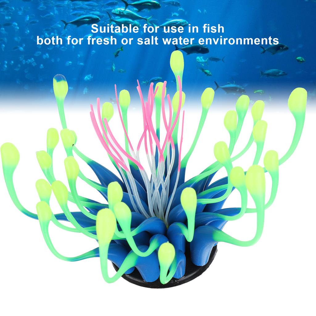 Artificial Coral Silicone Simulation Water Plant Aquarium Fish   Decoration Ornament