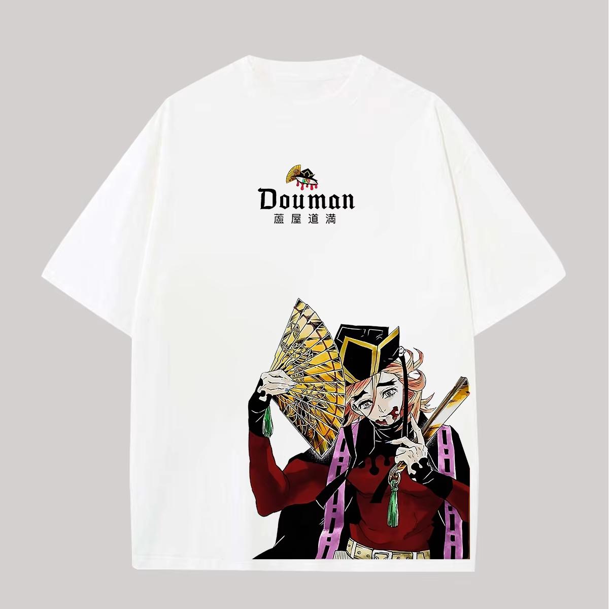 

Anime Demon Slayer Kokushibo Pink Hair Red Blood Golden Fan Unisexs T Shirt Unisexs Sports T Shirt Unisexs Short Sleeve T Shirt M