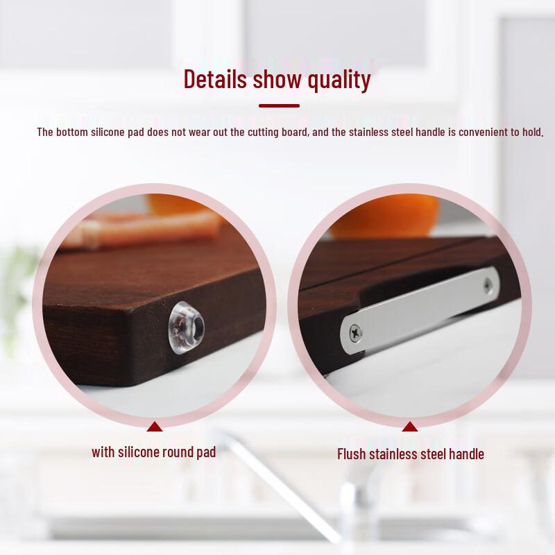 Olesen Thickened Ulan Wood Cutting Board with Aluminum Handle