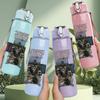 1PC Dark Band Vintage Poster Collage Print 750ml Portable Sports Water Bottle Leakproof Gym Outdoor Travel Drink Cup