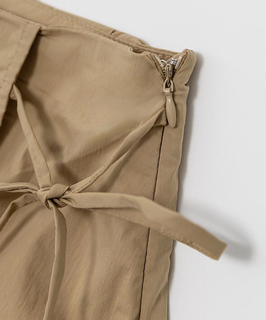 Eilubeu Side Ribbon Pleated Skirt Aqhsk101P