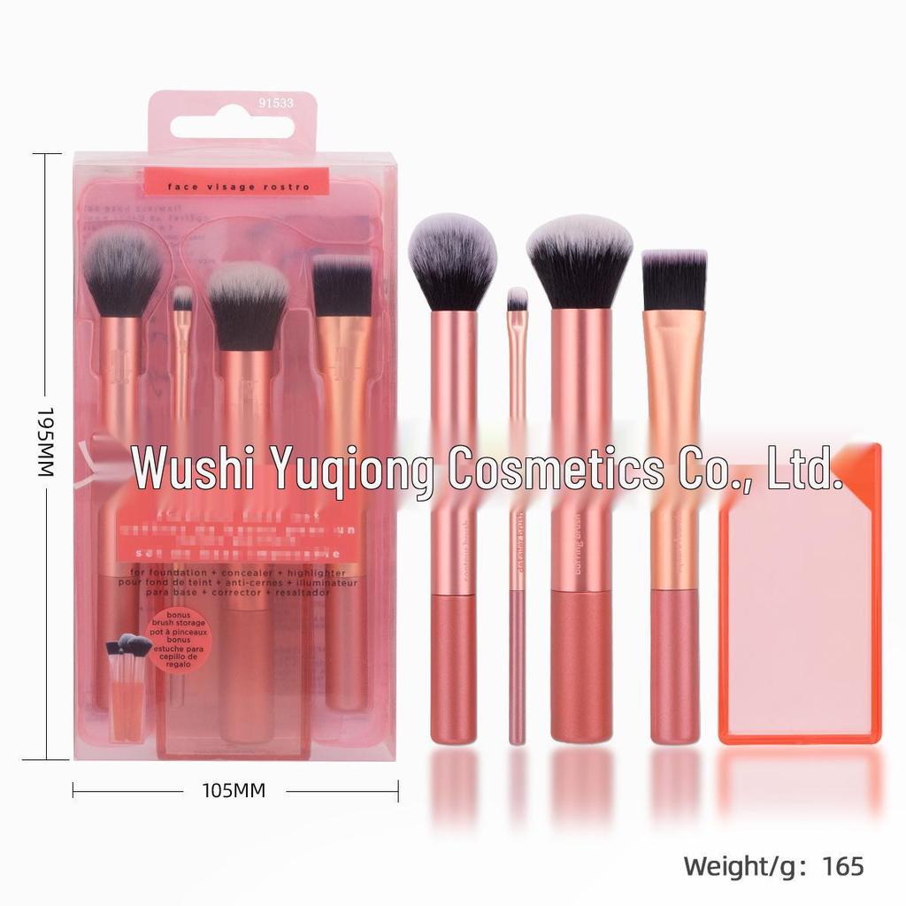 American RT Series 1997 Makeup Brush & Sponge Set: Includes Blush, Blending, Eyeshadow Brushes & Beauty Sponge, Exclusive for Foreign Trade.