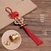 Chinese Knot Brass Five Emperors Coins Pendant with Peach Wood Gourd Ornament for Home or Car