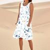 Women's Casual Summer Floral Print Sleeveless Pocket Dress