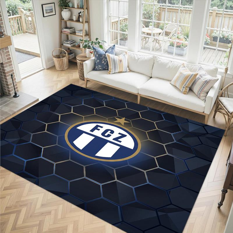 Tappeto in Velluto di Cristallo Design FC Zürich Accogliente Non?Tappeto Stampato Antiscivolo per Camera da Letto Soggiorno Ingresso
