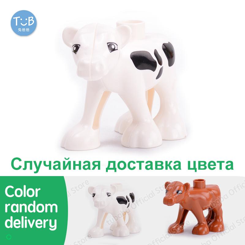 Big Building Blocks Marine Farm Animal Cat Dog Accessories Lion Shark Compatible With Duploed City Education Children Gift Toys