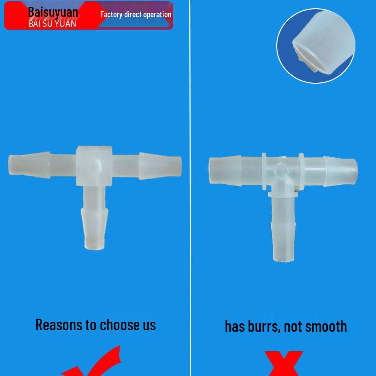High-Temp Resistant Plastic Hose T-Connector, Quick Connect Fish Tank Accessory, PP Material