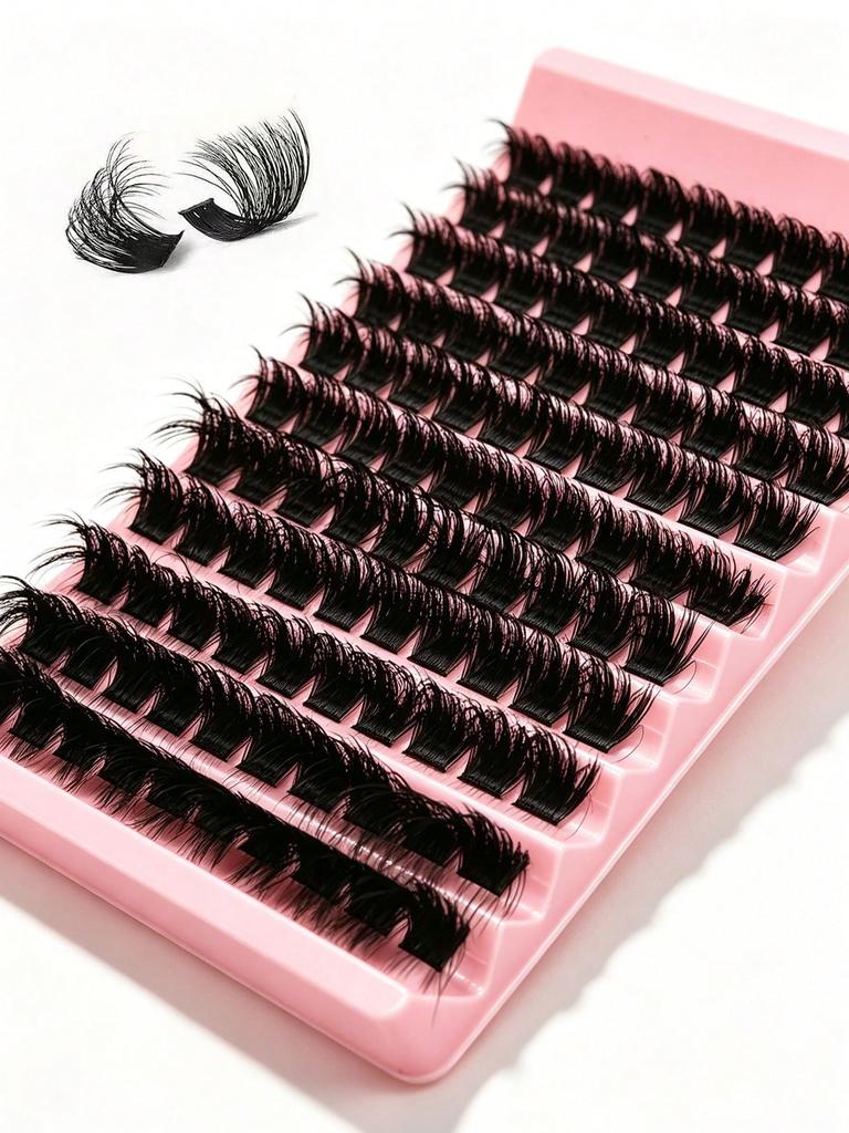 DIY Lash Cluster Extension Kit Fluffy D Curl Individual False Eyelashes Wispy Volume Reusable Segmented Lashes For Home Makeup
