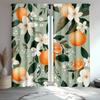 2pcs Fruit Citrus Blackout Curtains, Summer Botanical and Geometric Design for Dining and Kitchen