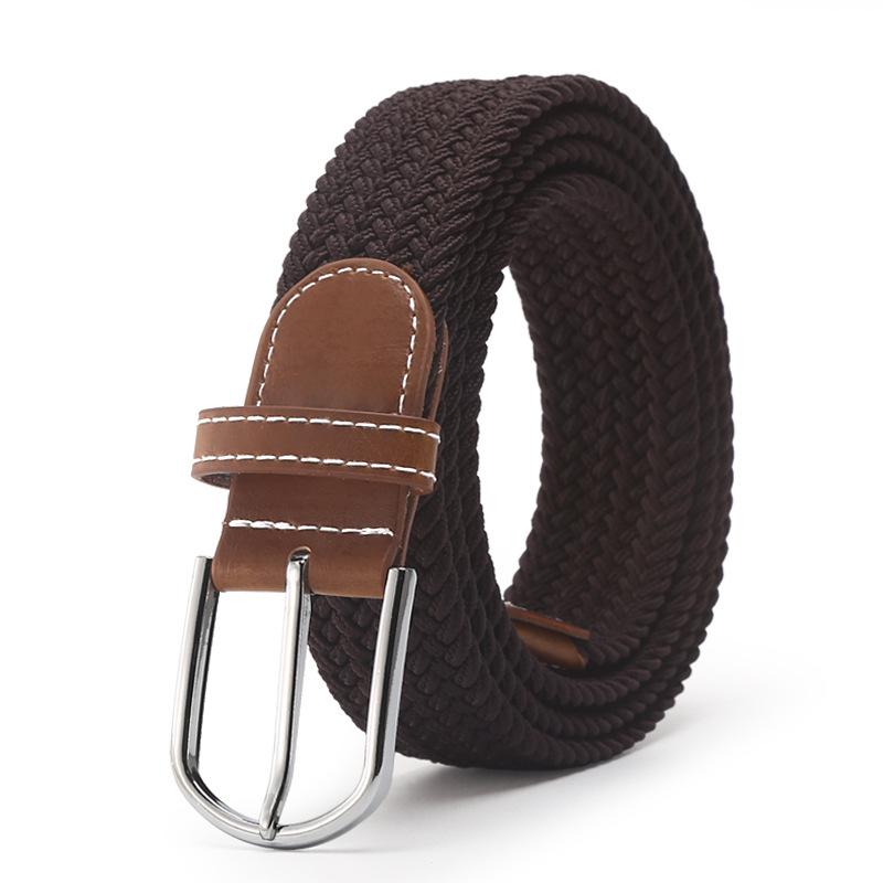 Casual Pants With Student Blue Canvas Men'S And Women'S Woven Belt No Need To Punch Elastic Elastic Belt