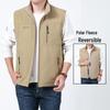 Men's Double-Sided Plush Thickened Vest, Stand-Up Collar for Outdoor, Custom Logo.