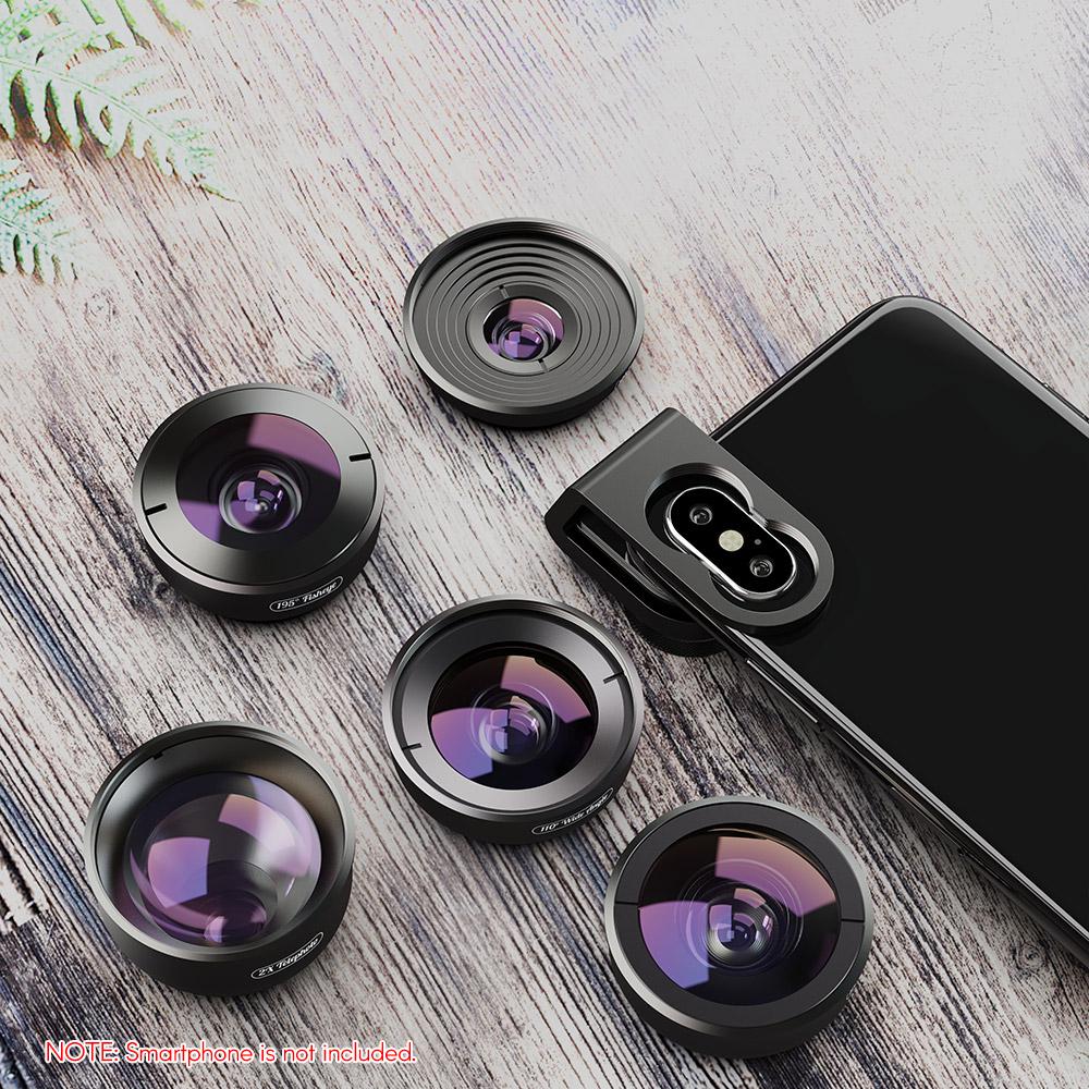 110/°Wide Angle Apexel HD Mobile Phone Camera Phone Lens Set 195/°Fisheye for Dual Lens//Single Lens iPhone Pixel Samsung Galaxy Smartphones 170/°Super Wide Angle 2X Telephoto Lens 10x Macro Lens