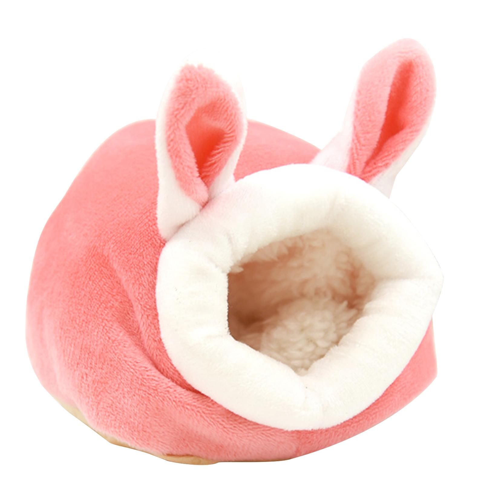 

Hamster House Guinea Pigs Nest Small Animal Sleeping Bed Winter Warm Velvet Bed Soft Accessories for Rodents/guinea Pigs розовый