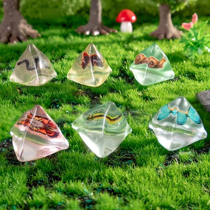 

6 Pieces of Resin Insect Fossil Decor DIY Glass Bottle Garden Bonsai Decoration Ornaments Miniature Desktop Home Decoration Gift
