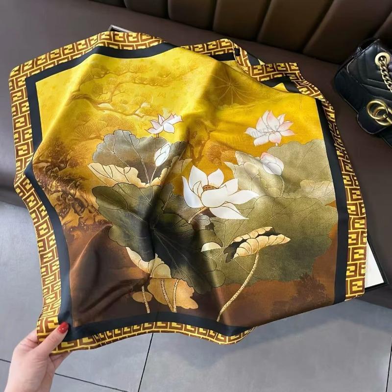 70 silk scarf square scarf high sense fashion versatile professional simulation silk small scarf versatile printed women's silk scarf