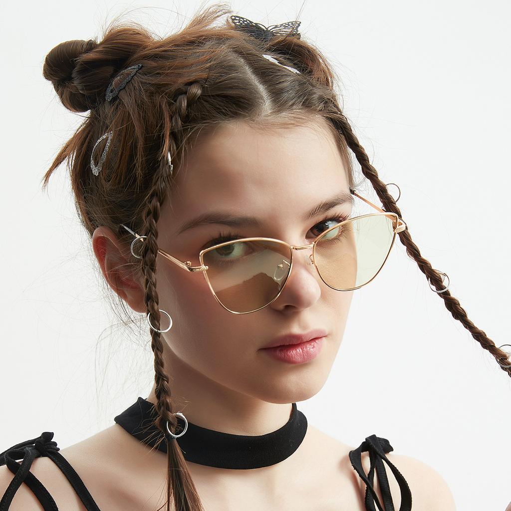 Glasses 9175 Irregular Butterfly Cat'S Eye Metal Sunglasses Women'S, Multicolor Sunglasses Men'S