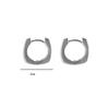 Glossy Sliver Color Gold Color French Square Earrings Ear Stud Fashion Jewelry Hoop Earrings