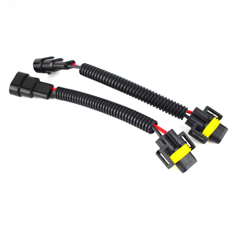 2PCS H11 To 9005 HB3 9006 HB4 Conversion Connector Waterproof Wiring Harness Headlight Fog Light Plug LED HID Car Socket Cable
