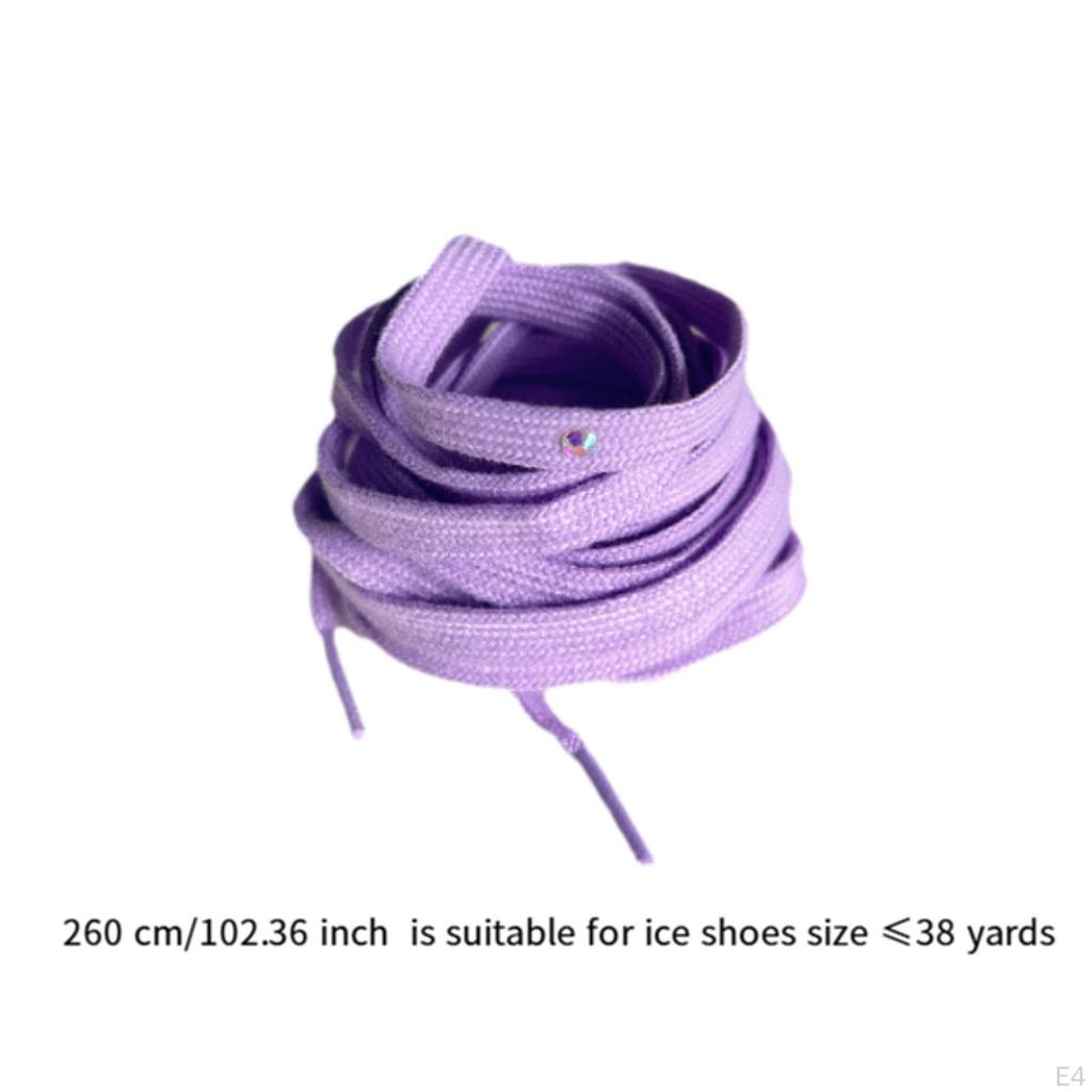 Hockey Skate Laces Accessories Supplies 260cm Elegant Flat Polyester Heavy Duty Shoelaces for Figure