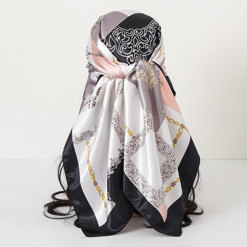 New cashew print silk scarf women's trend versatile shawl satin headscarf 90 square scarf scarf women