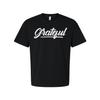 Grateful Script Typography Unisex Short Sleeve Graphic Tee For Christians Everyd