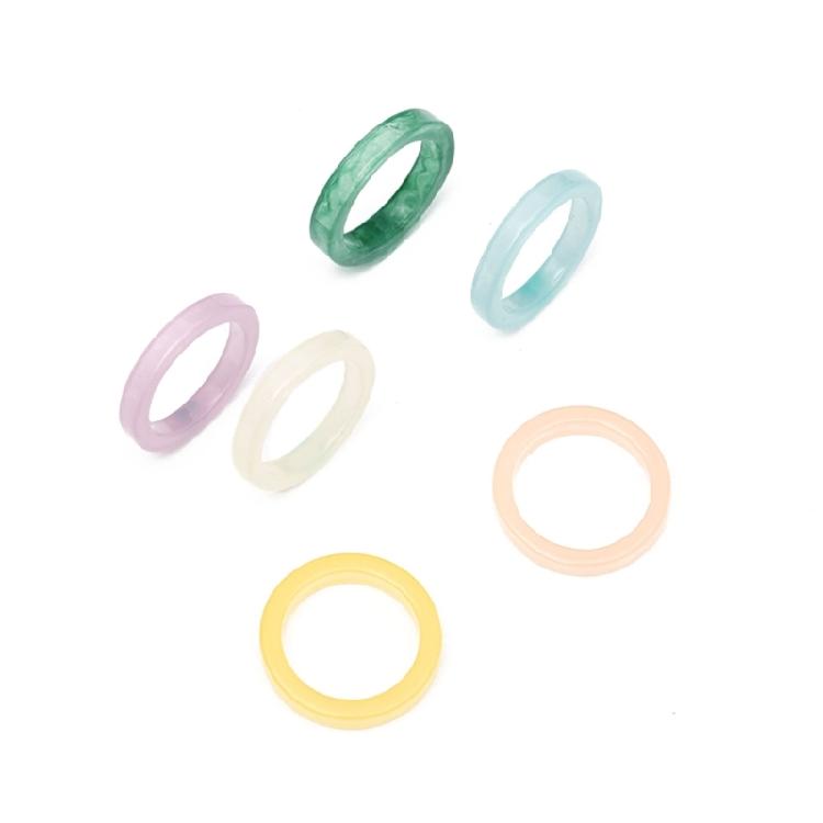 

Geometric Round Ring Resin Ring Acetate Board Rings for Women Girls Jewelry 1