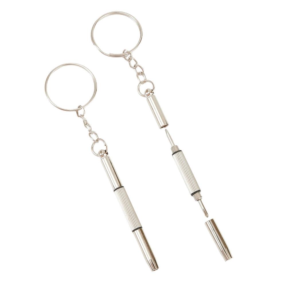 2 szt. Mini 3w1 Śrubokręt Okulary Telefon Zegarek Narzędzie do naprawy śrub Brelok Breloczek