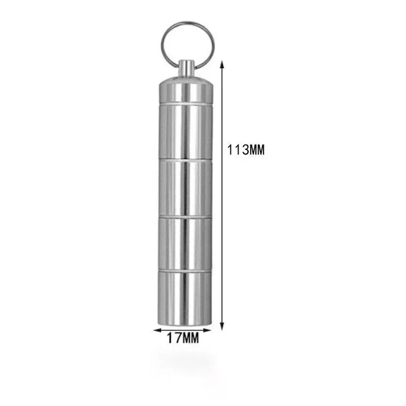 

Алюминиевая таблетница в форме капсулы, изысканная герметичная коробка для хранения лекарств, брелок, карман для использования вне помещений, водонепроницаемый чехол для таблеток, мини-футляр