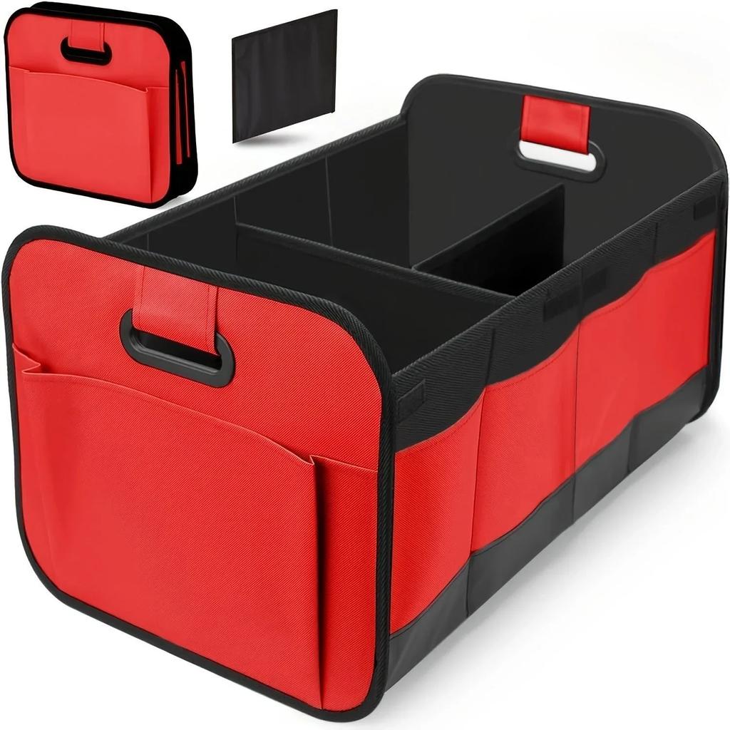 Collapsible Oxford Car Trunk Organizer with Reinforced Handles & Multi-Compartments. Fits All Cars, SUVs, Vans.