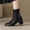B-leather short boots  new winter small naked boots small high heel temperament velvet Martin boots