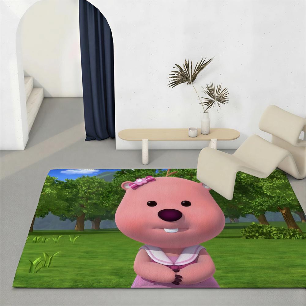 

Cartoon P Pororo Floor Mat Eco Friendly Flannel Doormat Non Slip Odorless Soft Short Plush Indoor Floor Rug 50x80cm