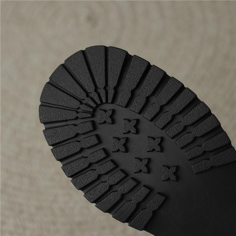 Cizme scurte de damă cu toc joasă toamnă și iarnă noi, confortabile, din piele de vacă, cizme scurte de dimensiuni mari, casual, cu toc gros